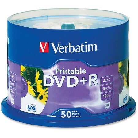 Verbtm-Verbatim Dvd+R Recordable Disc ,Dvd+R , Inkjt ,50Pk ,We 037988255849 (Pack Of 4